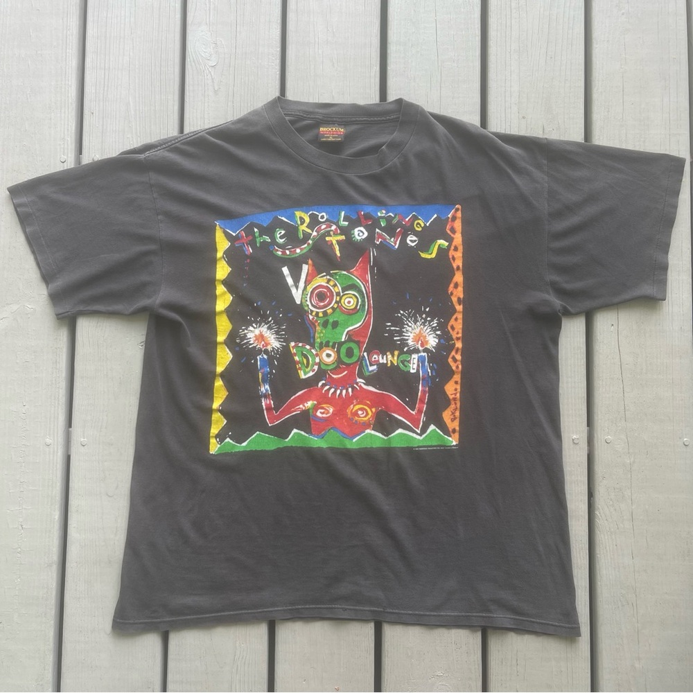 Vintage 90’s The Rolling Stones Voodoo Lounge  Promo Tour Shirt Brockum Tag XL - Picture 2 of 8